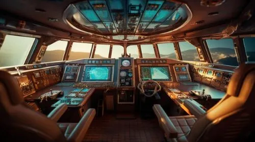 Cockpit du bateau de croisière IA Generative