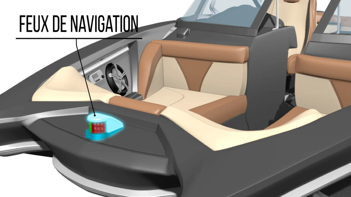 Feux de navigation d'un bateau
