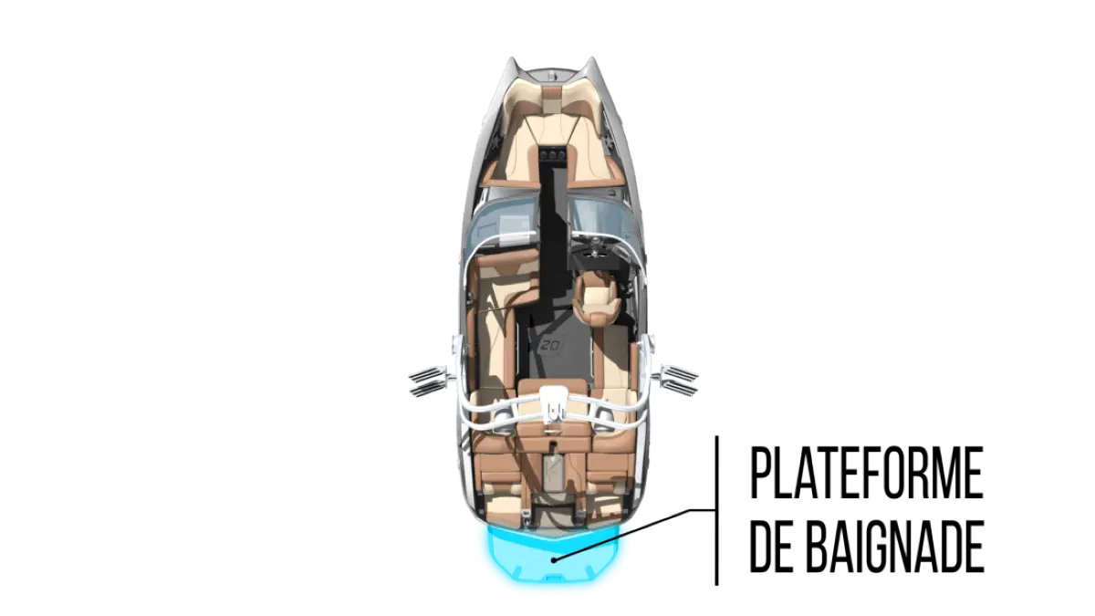 Plateforme de baignade d'un bateau